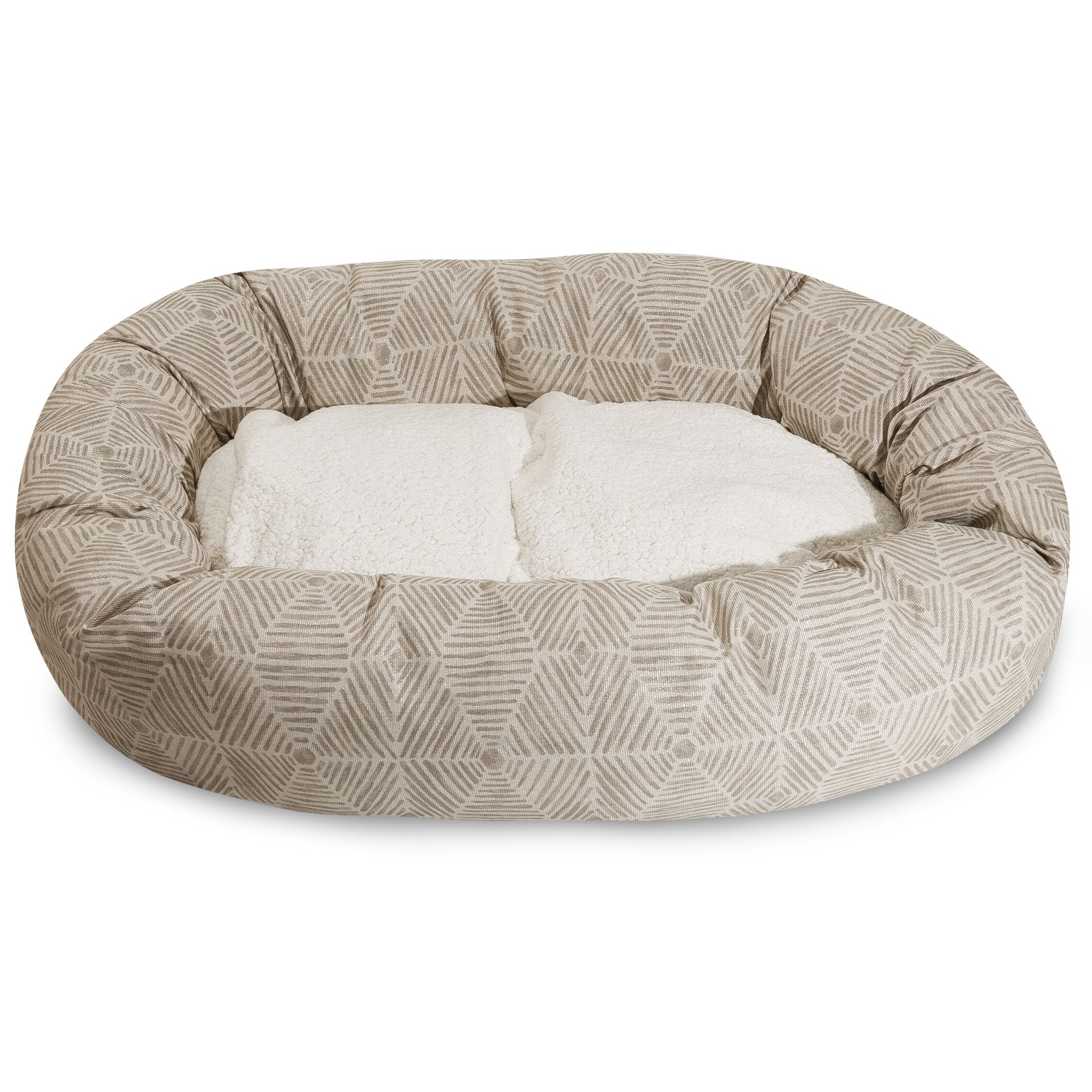 Majestic Pet 24' Charlie Beige Metallic Sherpa Bagel Bed